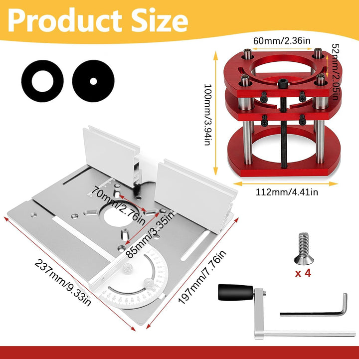 Frästisch für Oberfräse Einlegeplatte Set, OberfräSentisch und Tischfräsmaschine, Router Table, Plan