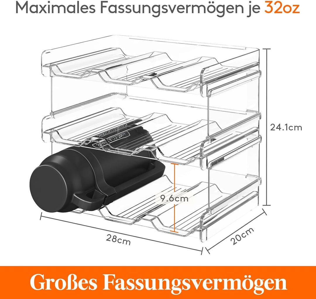 Lifewit Stapelbarer Flaschenhalter für Schrank, Gefrierschrank, Vorratskammer - Kunststoff-Wasserfla