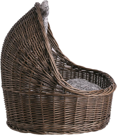 e-wicker24 Hundekorb/Katzenkorb aus Weide, Korb, Dunkelbraun, 60 x 46 x 48 cm, Dunkelbraun