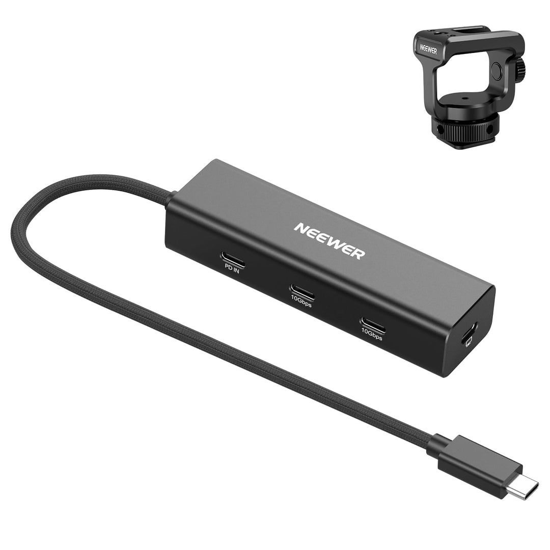 NEEWER USB C Hub Dock mit Cold Shoe Mount, 4 in 1 USB 3.1 Gen2 Extender Multiport Adapter Dongle, 10