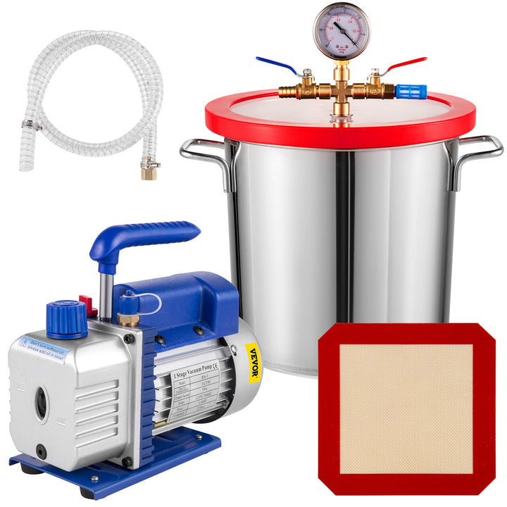 Vakuumkammer mit 3CFM Vakuumpumpe (11.4L)