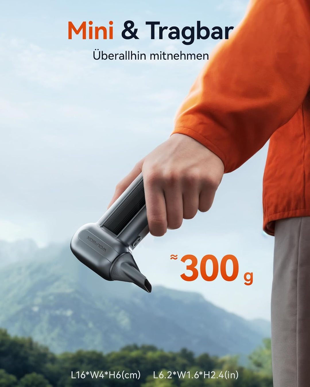 WOLFBOX MF100 Electric Air Duster-150000RPM Super Power Cordless Air Duster, wiederaufladbare Luftge