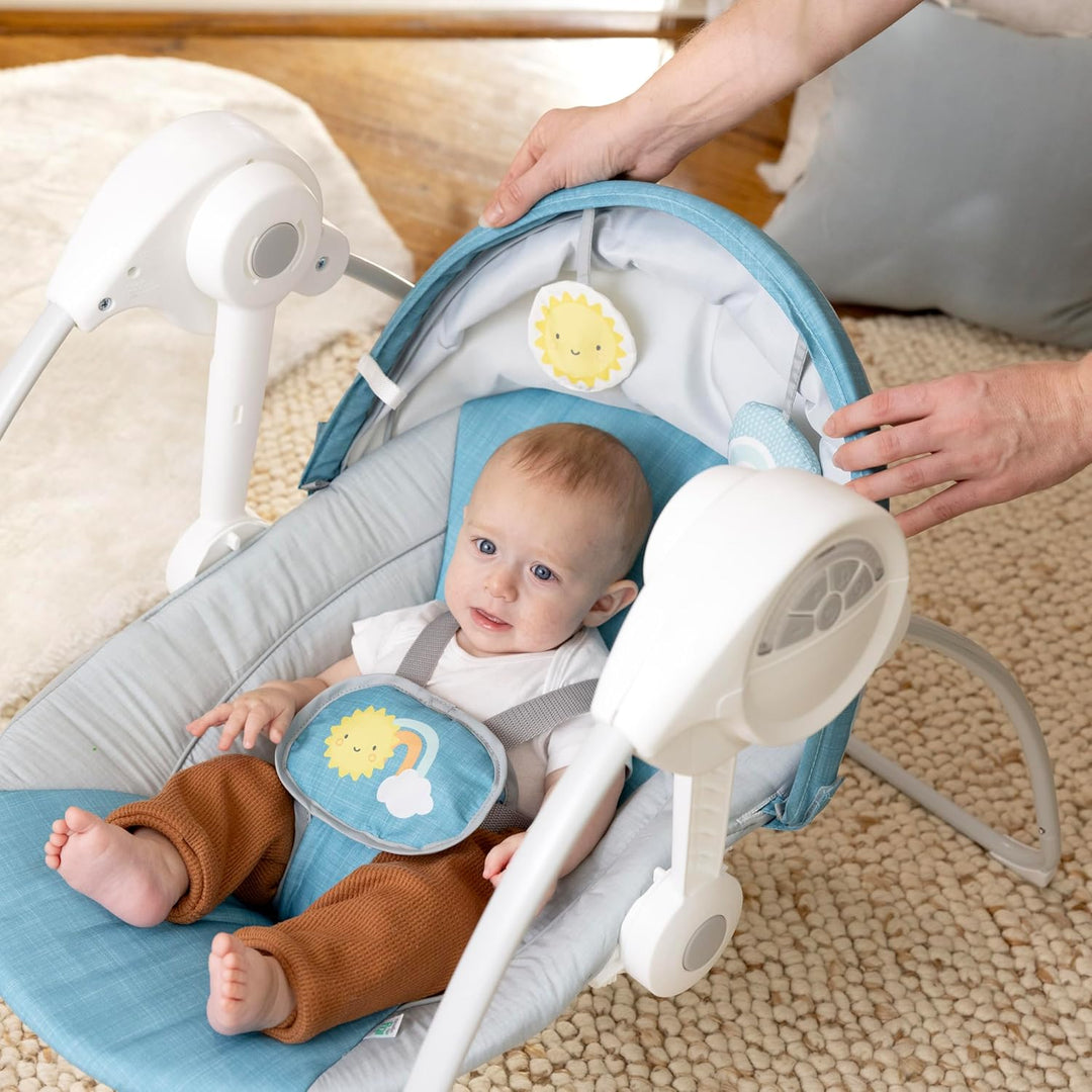 Ingenuity Sun Valley Babyschaukel & Babywippe mit Sonnendach, 2 Spielzeuge, 2 Sitzpositionen, 0–9 Mo