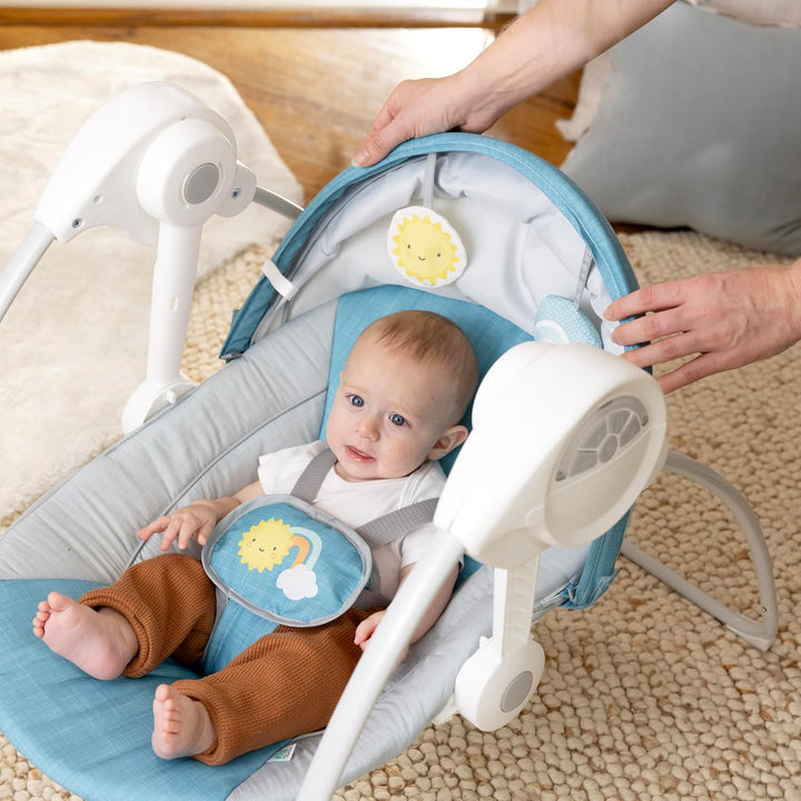 Ingenuity Sun Valley Babyschaukel & Babywippe mit Sonnendach, 2 Spielzeuge, 2 Sitzpositionen, 0–9 Mo