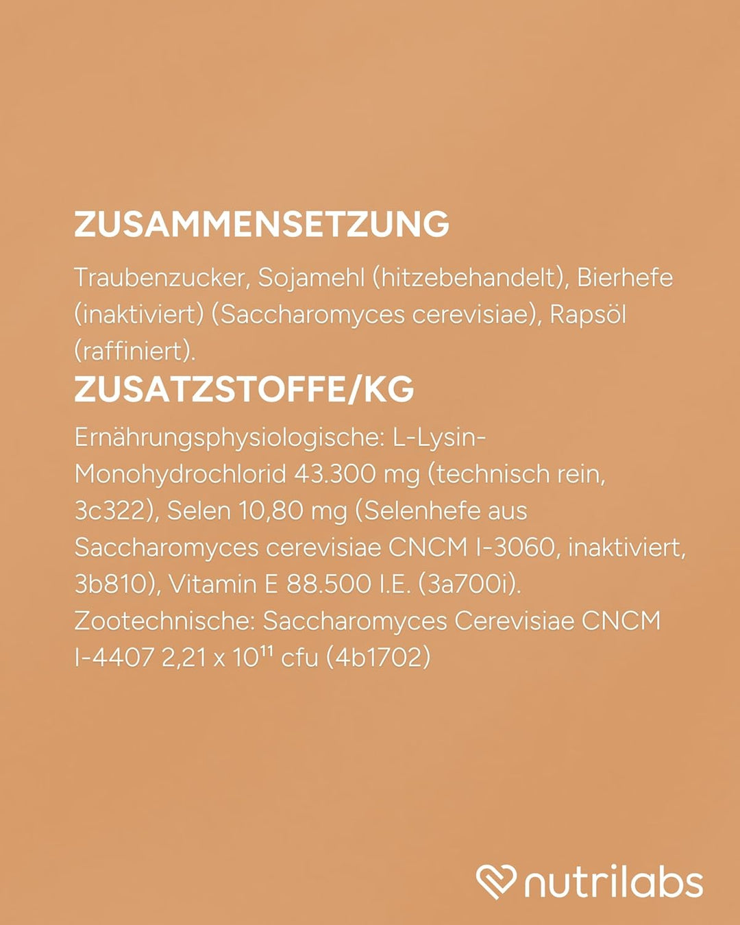 NutriLabs Vitamin E, Selen & Lysin Pulver zur Unterstützung des Muskelaufbaus bei Sportpferden, 3,0
