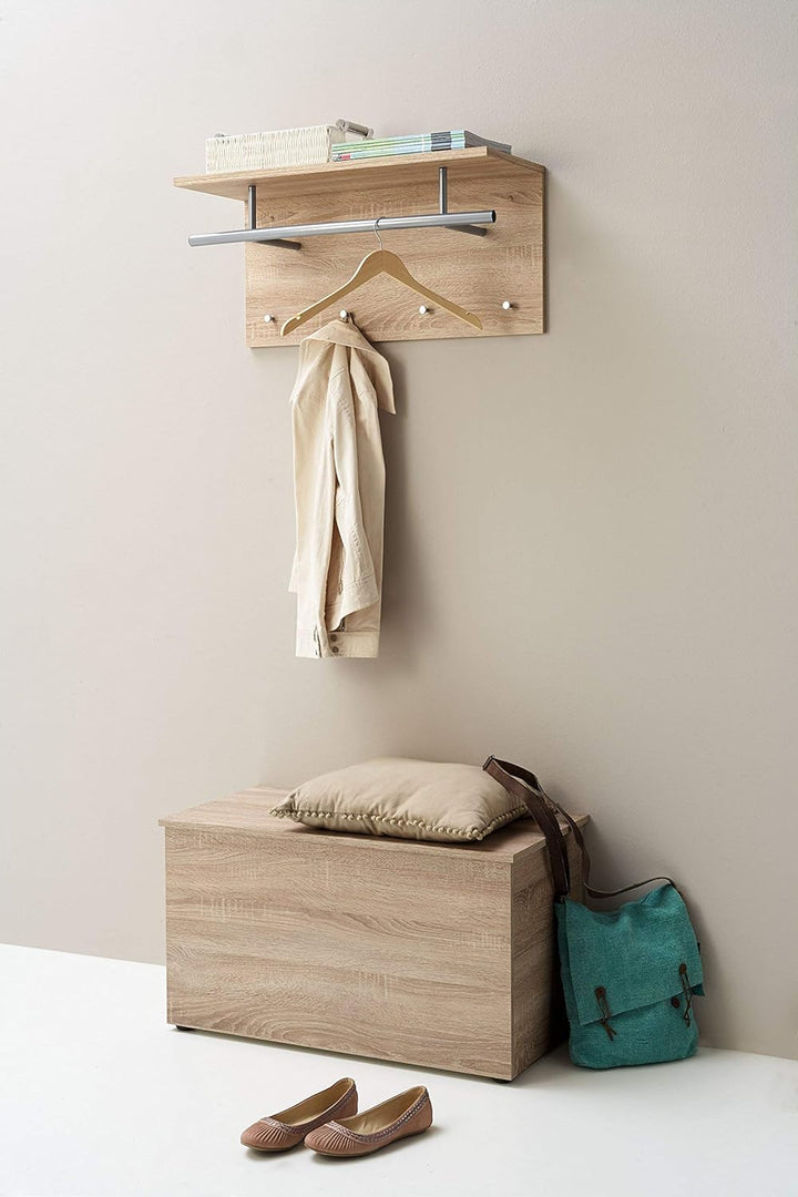 FMD Möbel, 441-001 Spot Wandgarderobe, eiche, masse 72.0 x 35.0 x 29.5 cm (BHT) Standard, Standard