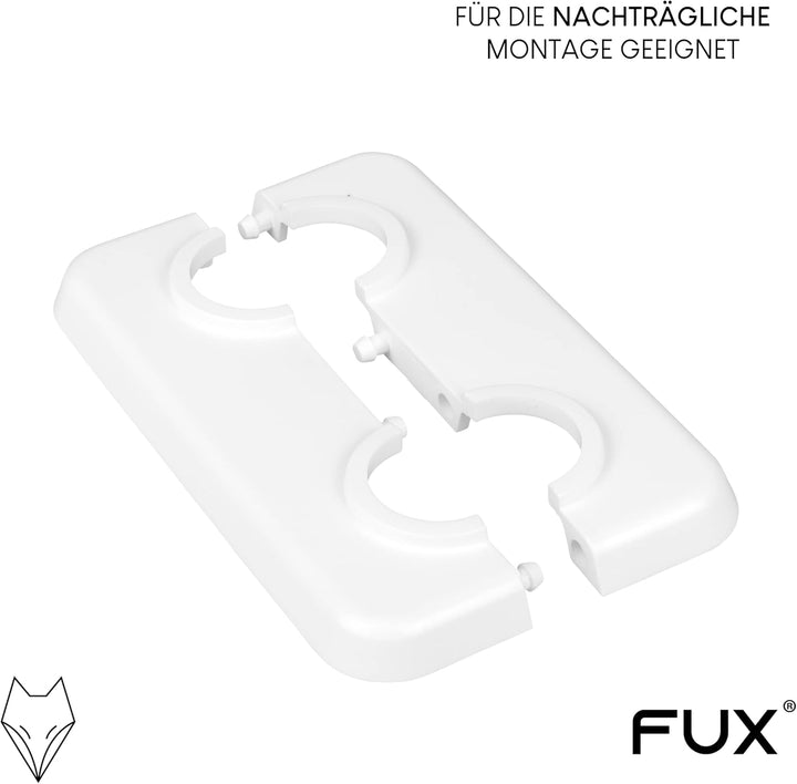 FUX 3 STÜCK Doppel Heizungsrohr Rosette, 12mm - 21,3mm, 2-teilig, Heizung, Rohrabdeckung, Abdeckrose