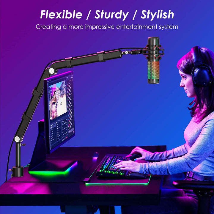 YOUSHARES Mikrofonarm Boom Arm, Universeller Mic Arm kompatibel mit Razer Seiren X, Razer Seiren Min