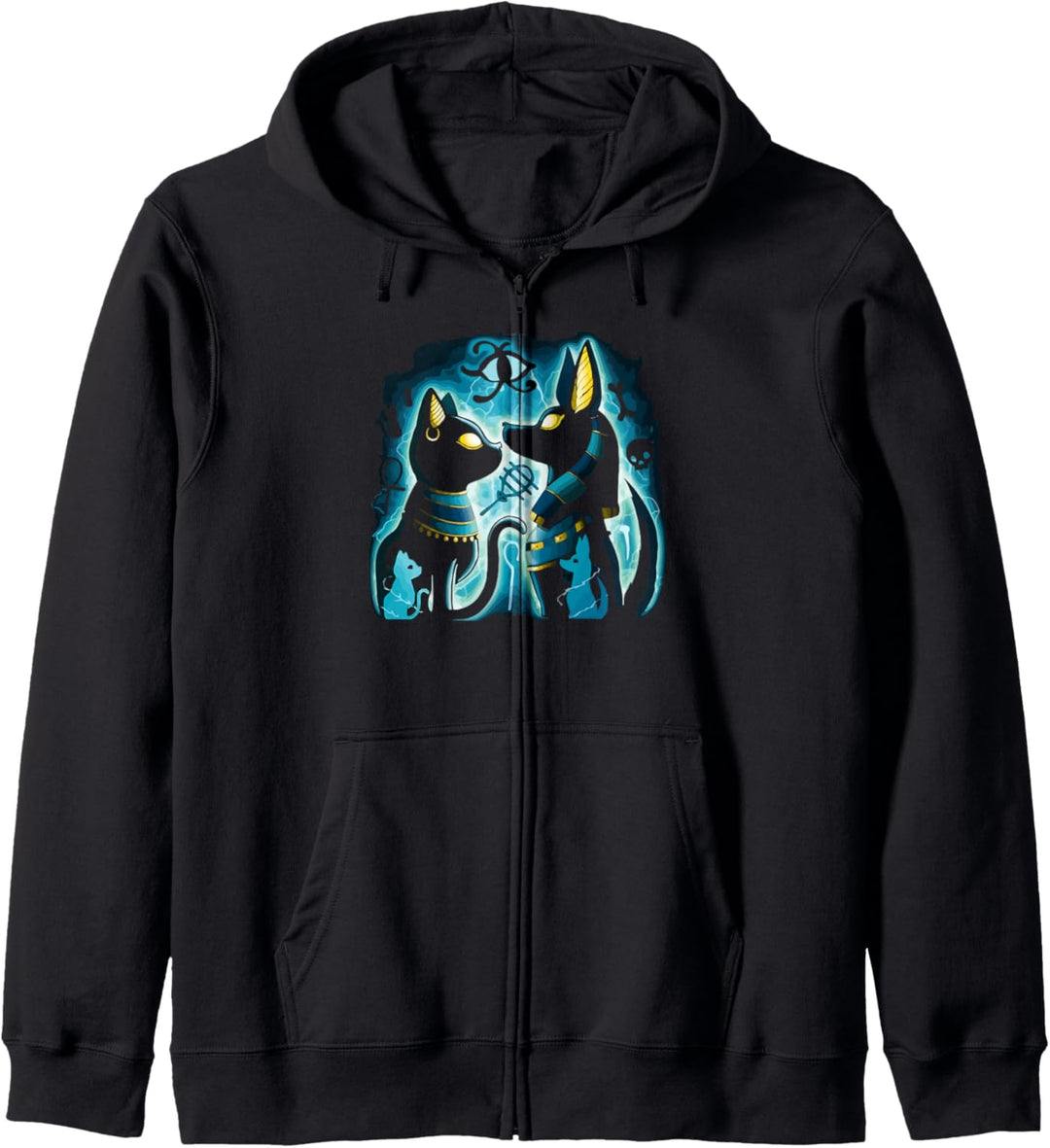 Anubis und Bastet antiker ägyptischer Gott des Nachlebens. Kapuzenjacke