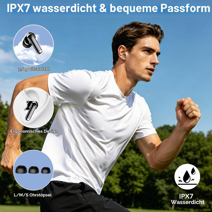2026 Neu Bluetooth Kopfhörer, In Ear Kopfhörer Kabellos Bluetooth 5.4, 4 ENC Noise Cancelling Mic mi