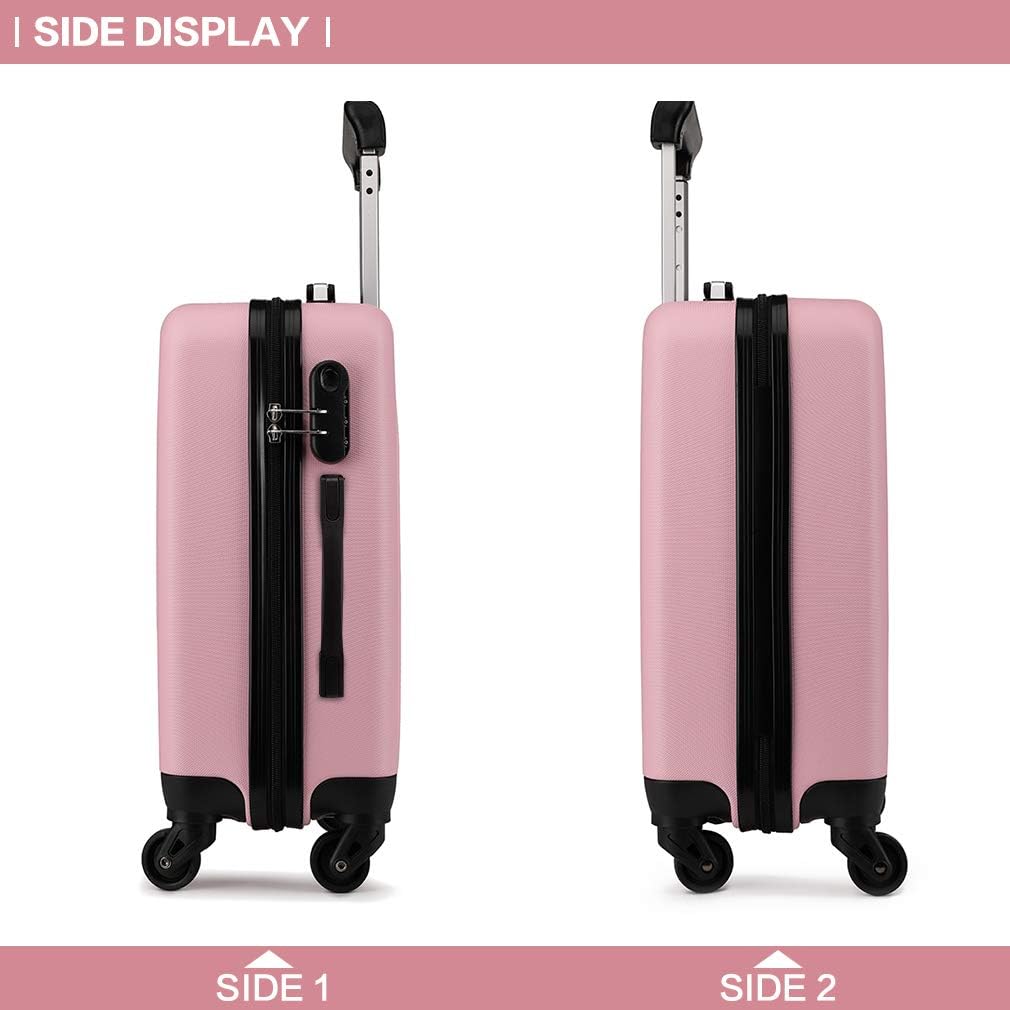 KONO Koffer Reisekoffer Gross Trolley Hartschale ABS Gepäck 4 Rollen Spinner Rollenkoffer (Pink, Gro