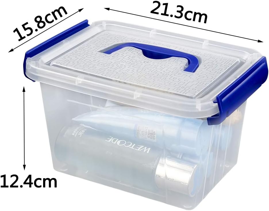 Xowine 3 L Aufbewahrungsbox aus durchsichtigem Kunststoff, Set mit 6 kleinen Verriegelungsbox-Behält