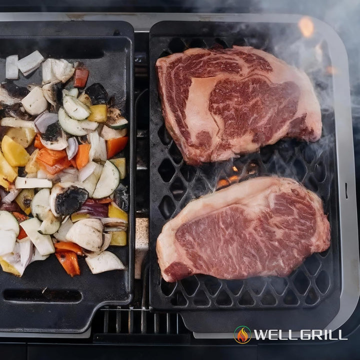 WELL GRILL Gusseisen Grillrost für Severin Elektrogrill Zubehör, Grill Rost Gussrost für Severin Sev