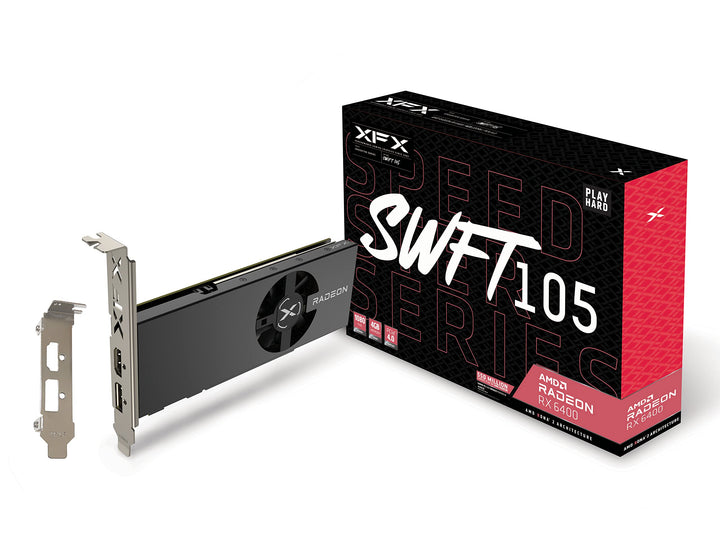 XFX Speedster SWFT105 Radeon RX 6400 Gaming Grafikkarte mit 4GB GDDR6, AMD RDNA™ 2 (RX-64XL4SFG2)