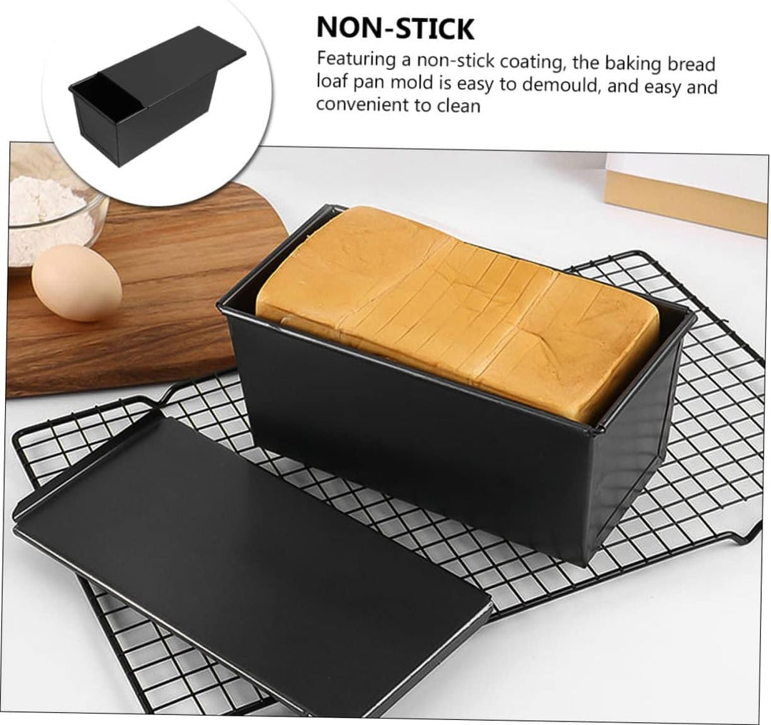 Cabilock Backform für Brotkasten mit Deckel aus Kohlenstoffstahl Antihaftbeschichtet und Leicht zu R