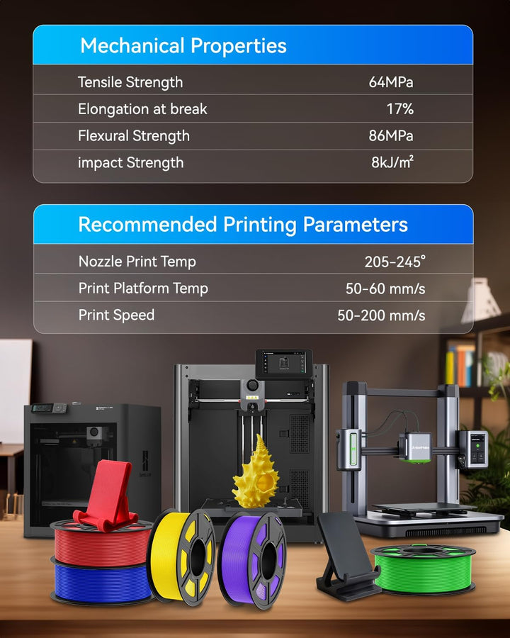 JAYO PLA+ Filament 1.75mm Braun 1.1KG, Erhöhte Zähigkeit PLA Plus Filament-3D-Druckmaterialien, Mass