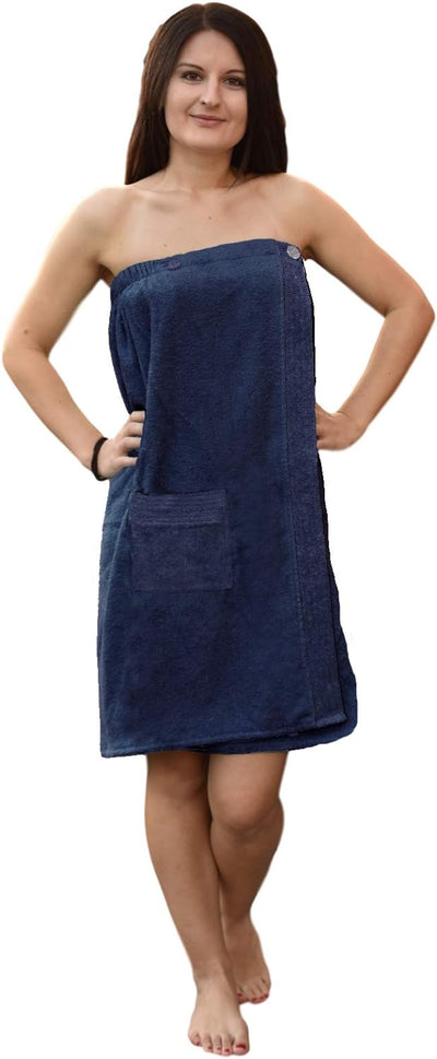 Sauna Frottee Kilt Sarong M-XXL Damen JEMIDI 100% Baumwolle Saunakilt Saunasarong Saunatuch (Damen D