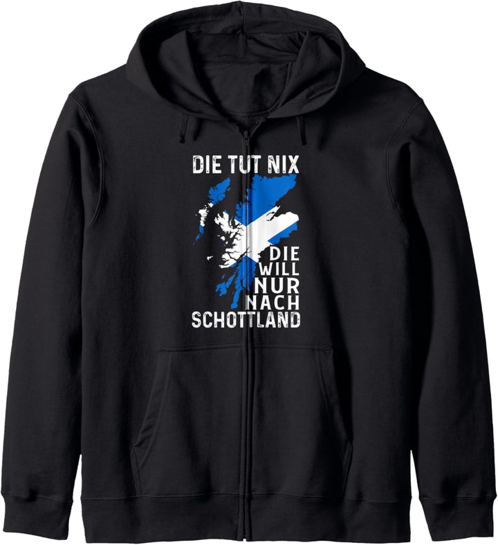Die tut nix die will nur nach Schottland Dudelsack Kapuzenjacke