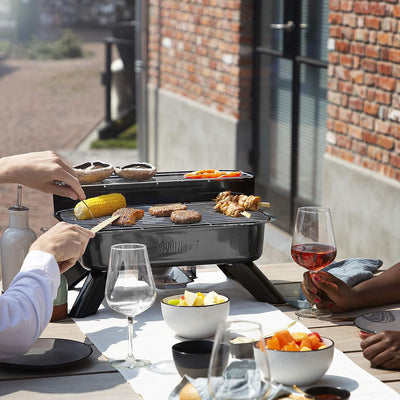 Princess Hybridgrill - geeignet als Elektro- oder Holzkohlegrill, mit 0,7 M Kabelzuleitung, regelbar