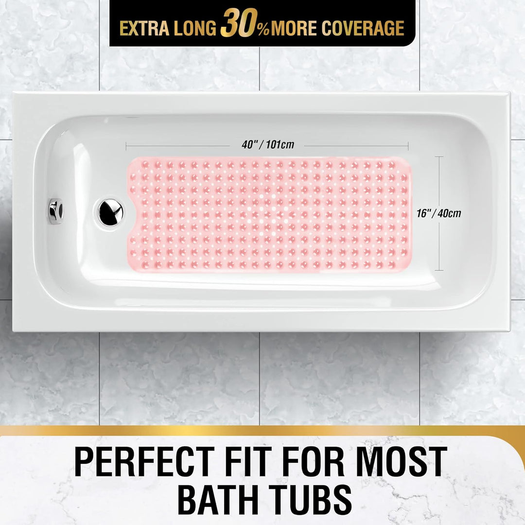HITSLAM Badewannenmatte rutschfest, 101 x 40cm Extra Lange Antirutschmatte Badewanne, Duschmatte rut