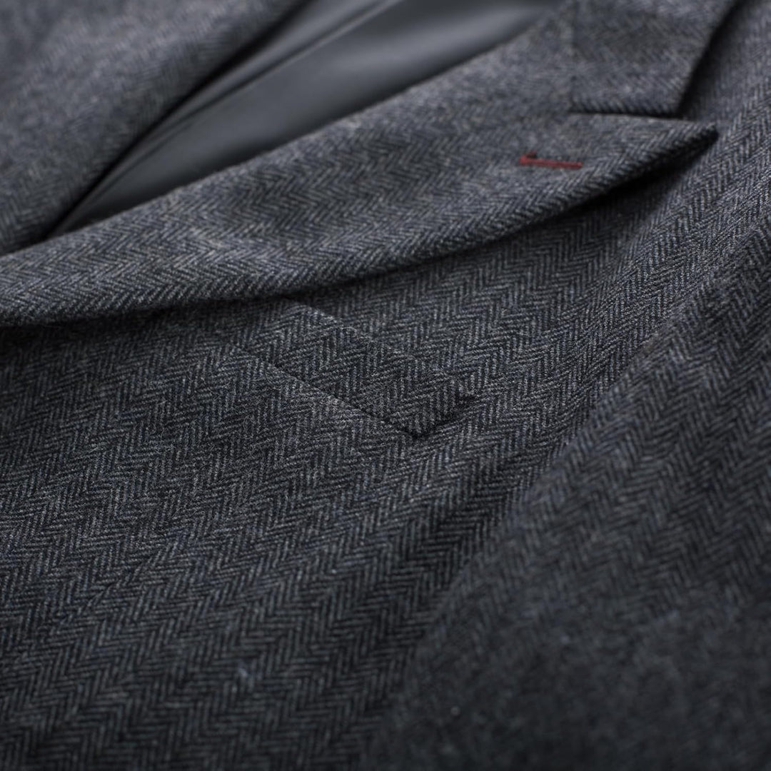 PJ PAUL JONES Sakko Herren Vintage British Blazer 2 Knöpfe Business Anzugjacke Tweed Sakko S Dunkelg