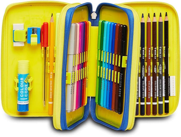 Seven Federmäppchen, Mäppchen, mehrfarbig, Federtasche für Schreibwaren, Etui mit Stiften, Kugelschr