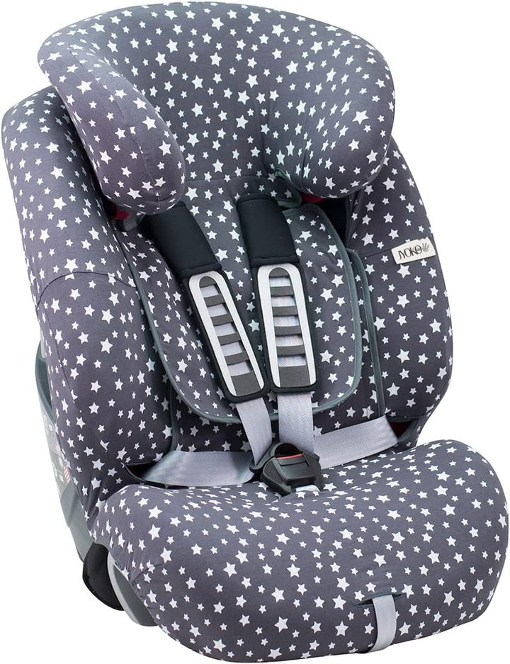 JYOKO Kids Bezug für Autositz kompatibel mit Romer Advansafix, Evolva IV M, aus Baumwolle (Winter Sk
