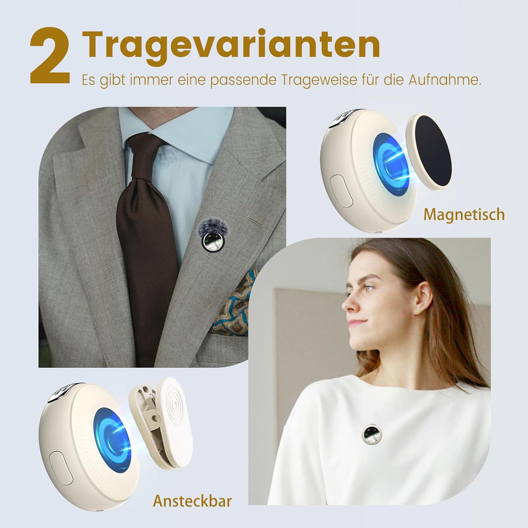 Dual-Interface-Funkmikrofon für iPhone und Android | 25 m Reichweite, 40-Stunden-Ladecase, DSP-Rausc