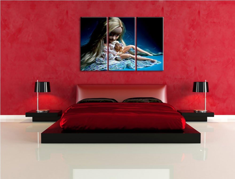 Dark blonde Pullip-Puppe mit Vogelkäfig NewArt 3-Teiler Leinwandbild 120x80 Bild auf Leinwand, XXL r