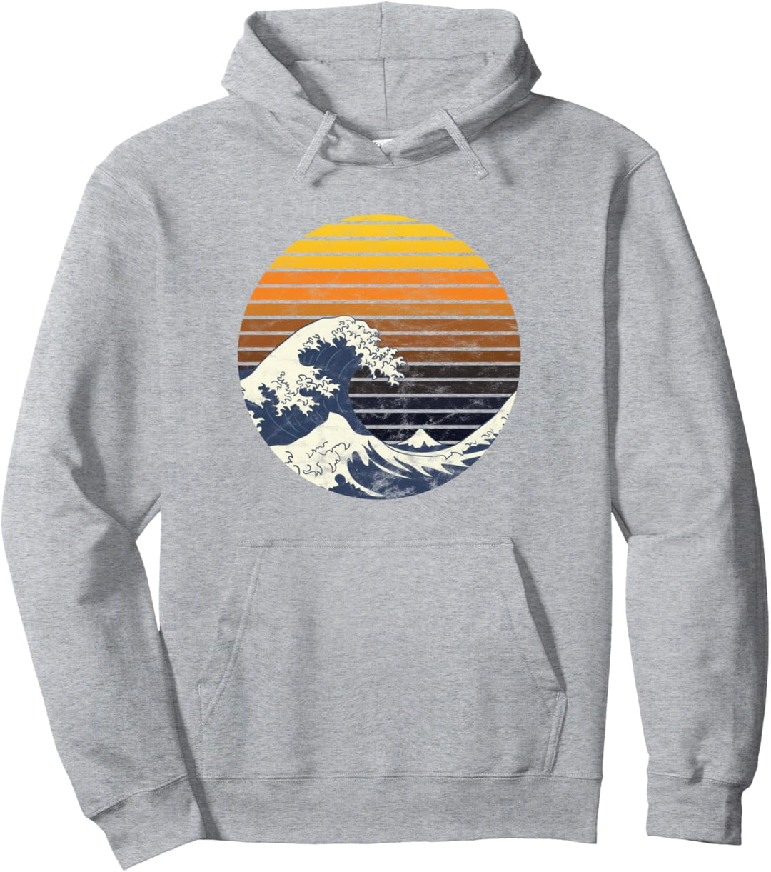 Grosse Welle von Kanagawa Hokusai Vintage Japanische Kunst Pullover Hoodie