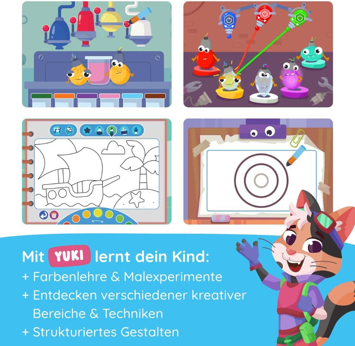Edurino Starterset Juki Kreativität & Malen ab 4 Jahren inkl. Eingabestift | Innovatives & digitales
