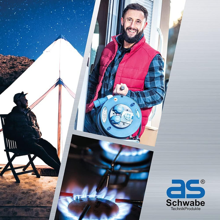 as - Schwabe Camping CEE-Caravan-Einspeisungsstecker, Reinweiss I 60484 &amp; Camping CEE-Adapterleitung