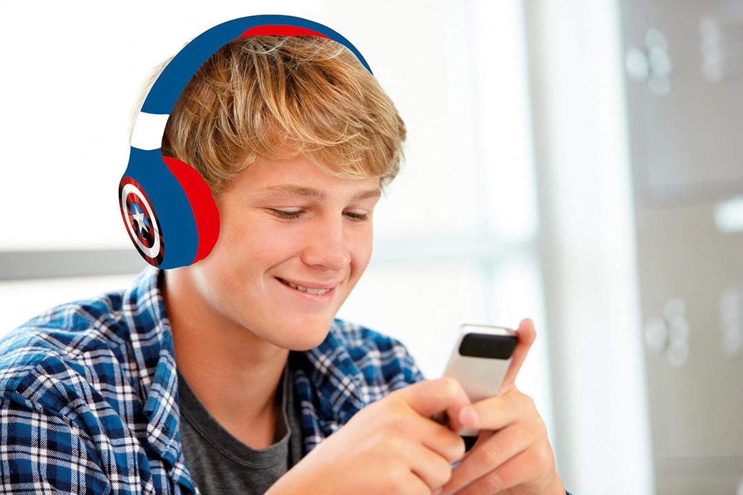 Lexibook Avengers Marvel 2-in-1-Bluetooth-Kopfhörer für Kinder - Stereo Wireless Wired, Kindersicher