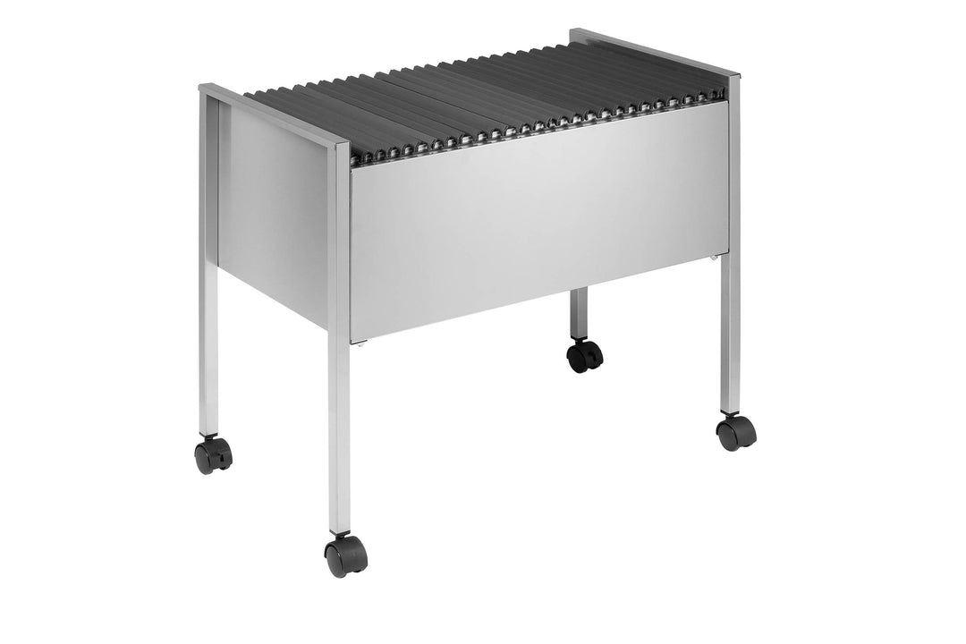 Durable Eco Hängemappenwagen 80 A4, silber, aus kratzfestem Stahl, 655 x 592 x 368 mm, 309523 Offen