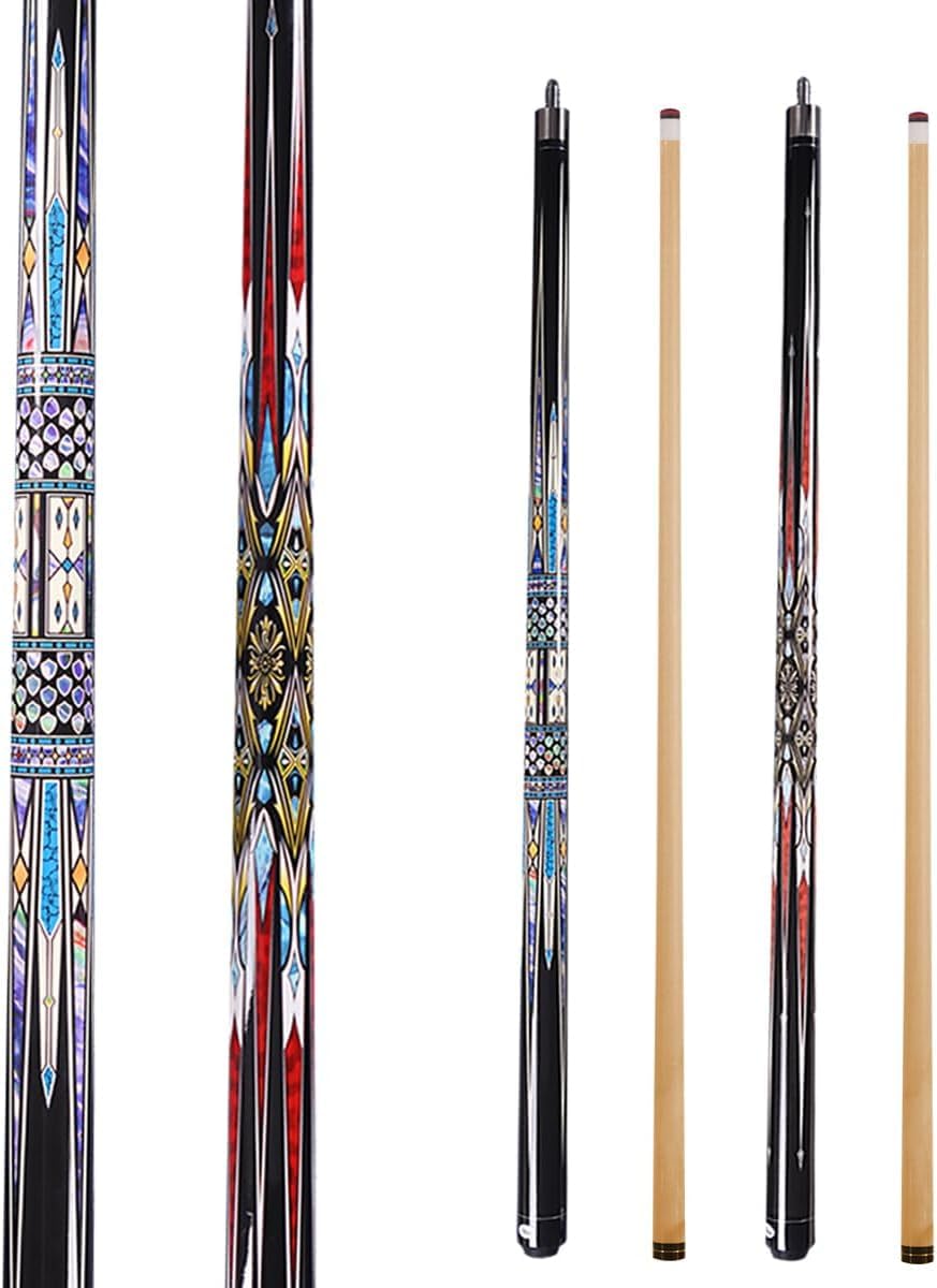 58 Inch13mm 19oz/20oz Maple Billiard Stick Pool Cue Set, Canadian Maple Professional Billiard Pool C