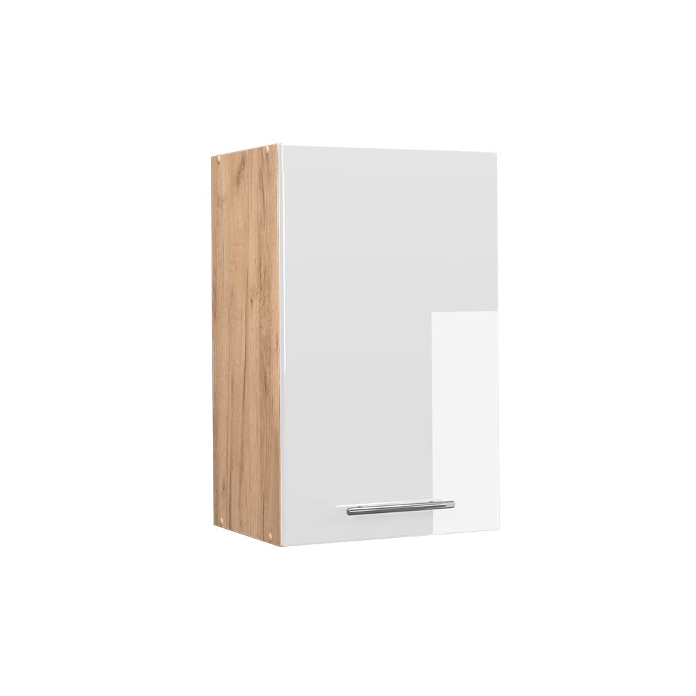 Vicco Hängeschrank Fame-Line, Weiss Hochglanz/Goldkraft Eiche, 45 cm Hängeschrank 45 cm Weiss Hochgl