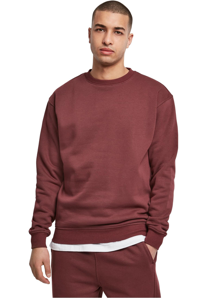 Urban Classics Herren Sweatshirt Crewneck Fleece-Sweatshirt, lässiges Sweatshirt für Männer, Loose F