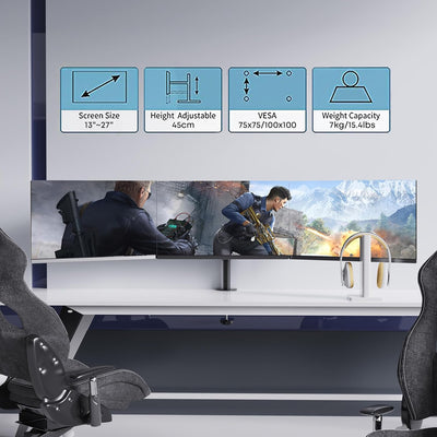 PUTORSEN Monitor Tischhalterung für 3 Monitore 13"-27" LCD LED TV Bildschirme Flachbildschirm, Belas