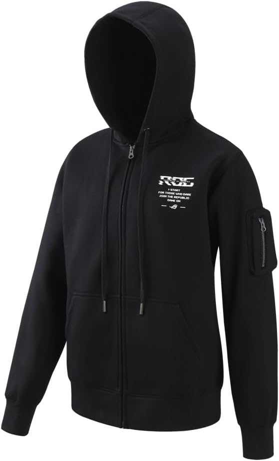 ASUS Unisex Rog Pixel Game Jacke, Grösse M Kapuzenpullover, Schwarz, M