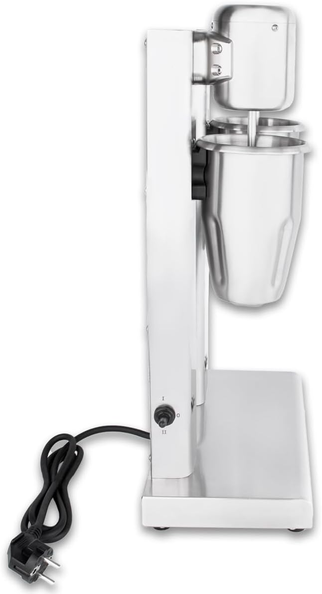 Beeketal 'BMS-2' Profi Gastro Doppel Milchshaker Mixer aus Edelstahl mit 2 Geschwindigkeitsstufen in