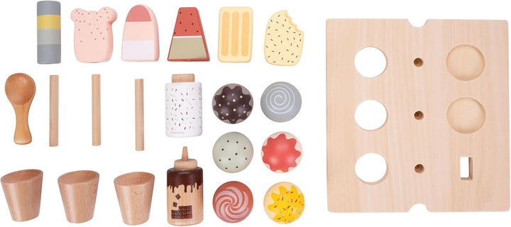 Engelhart - 640040 - Holz-Roller „Eisverkäufer“ - Multifunktionelles Spielzeug - Ab 12 Monaten Holzf