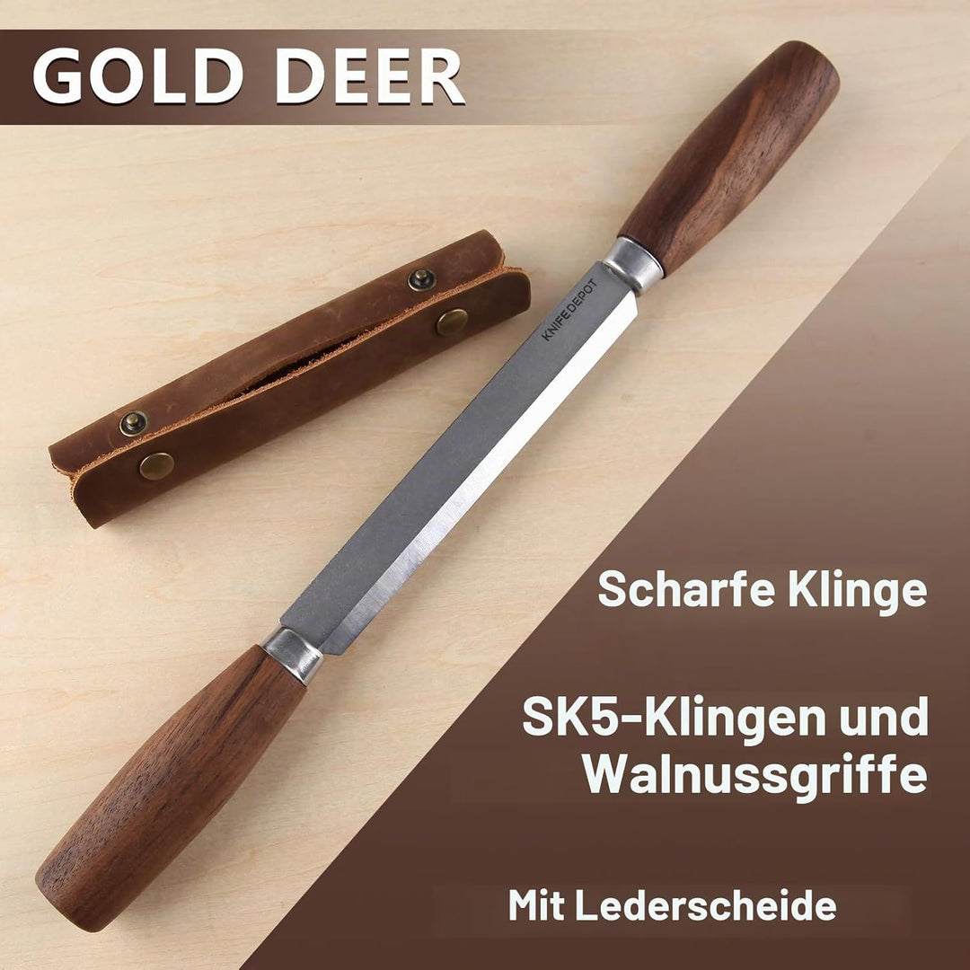 Holzbearbeitungswerkzeug, 10,9 cm, Ziehmesser mit Lederscheide, SK5, Holzschnitzwerkzeuge, Whittling