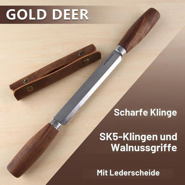Holzbearbeitungswerkzeug, 10,9 cm, Ziehmesser mit Lederscheide, SK5, Holzschnitzwerkzeuge, Whittling