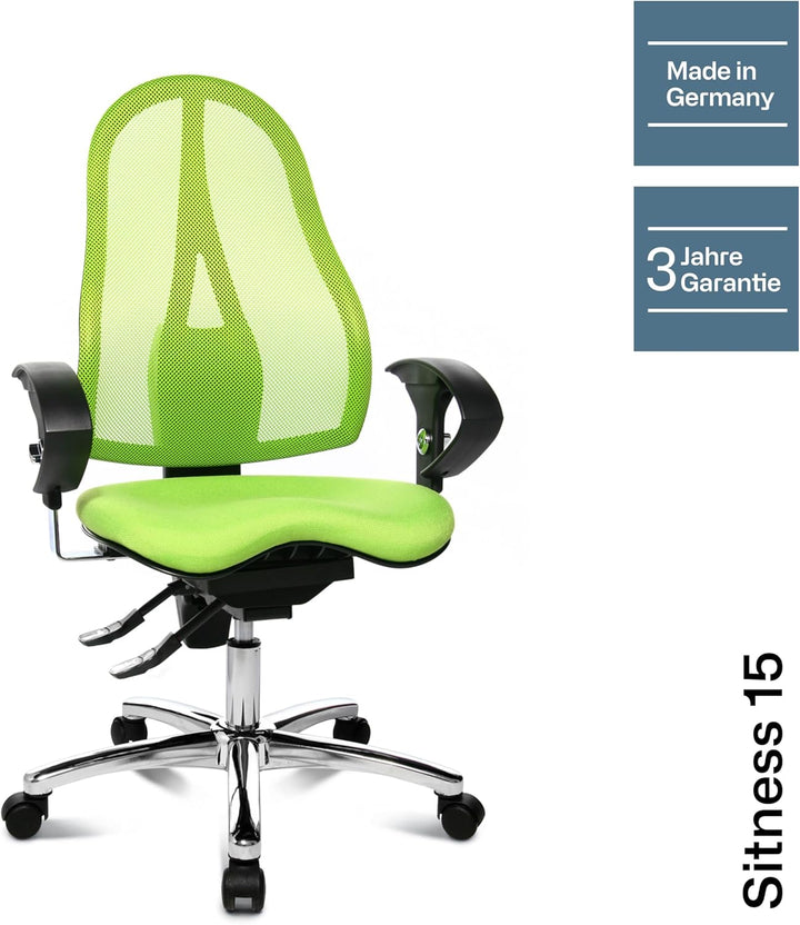 Topstar ST19UG05 Sitness 15, ergonomischer Bürostuhl, Schreibtischstuhl, inkl. höhenverstellbare Arm