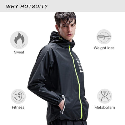 HOTSUIT Herren Sportanzug Workout Gym Jacke M 3.0 nur schwarze saunajacke