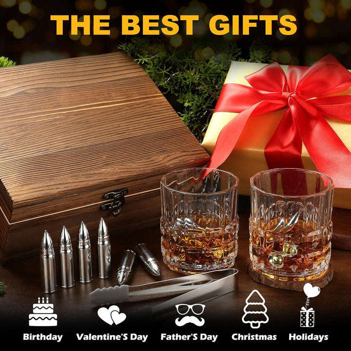 Exrezist Whisky Geschenkset-Whisky Gläser Set -Geschenke für Männer –Männergeschenke -Geburtstagsges