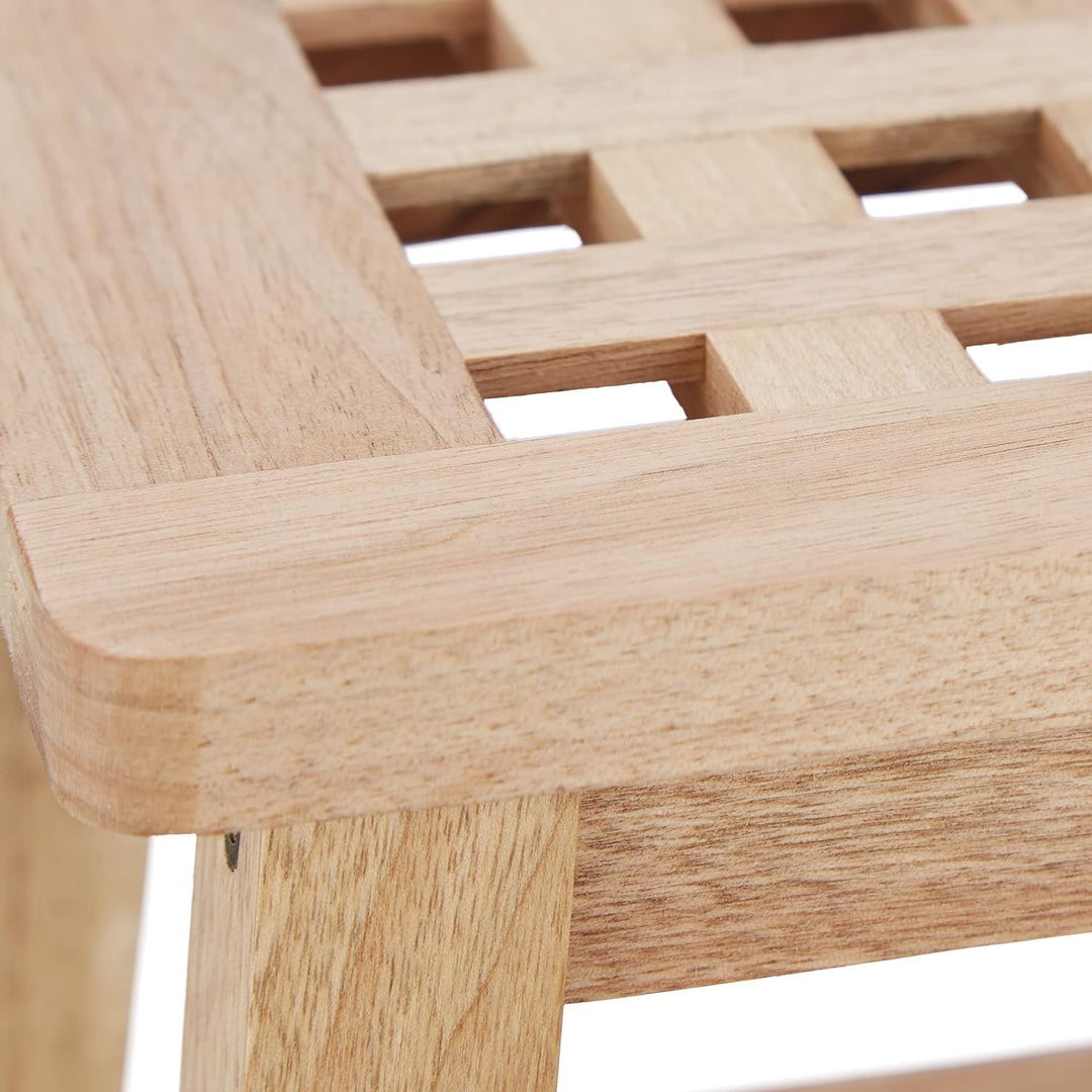 Relaxdays Tritthocker Holz, Fussbank aus Naturholz, niedriger Blumenhocker für Töpfe, HBT: 25,5 x 29