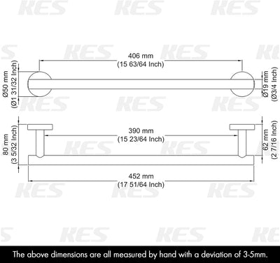 KES Handtuchhalter Bad Handtuchstange Edelstahl SUS 304 Badetuchhalter Handtuch Halterung Geschirrtu