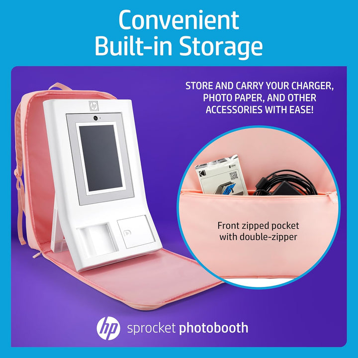 HP Reiserucksack für Sprocket Photobooth – Gepolsterte Tasche mit verstellbaren Schultergurten und F