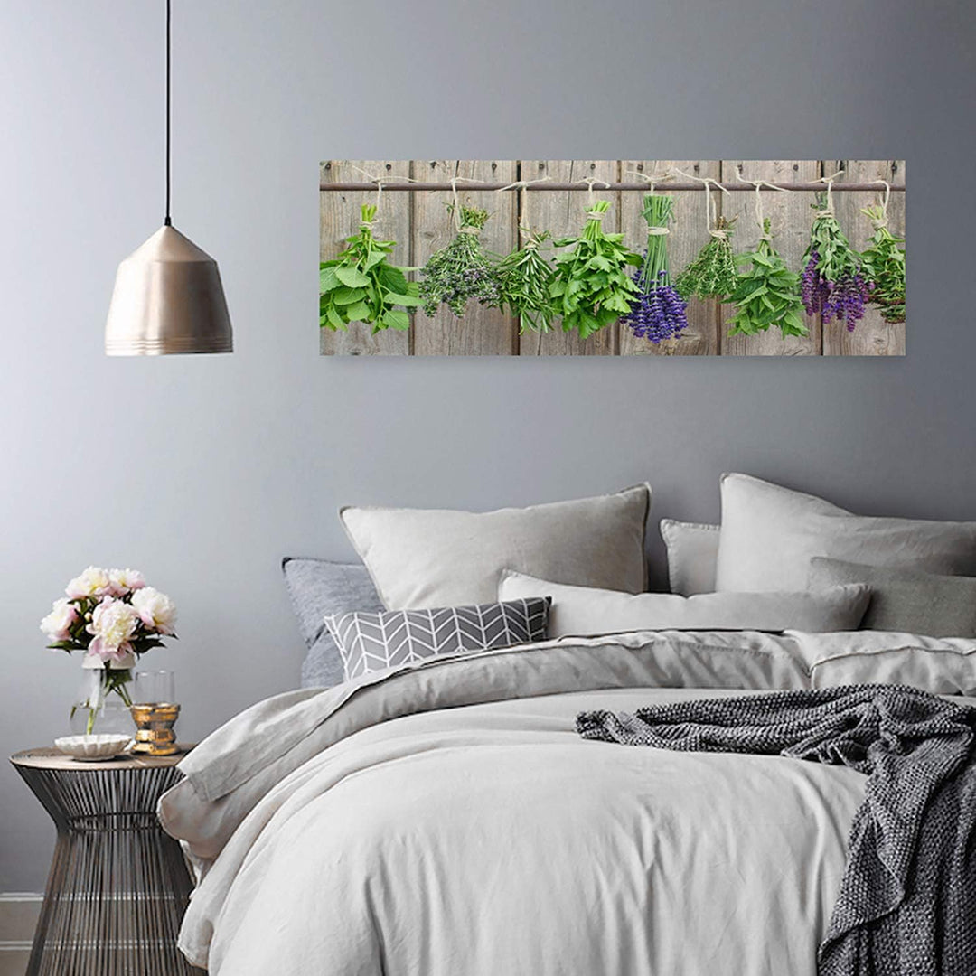 Feeby Bilder Kräuter Pflanzen 100x40 cm Wohnzimmer Schlafzimmer Büro Flur Küche Wandbilder Modern Bi